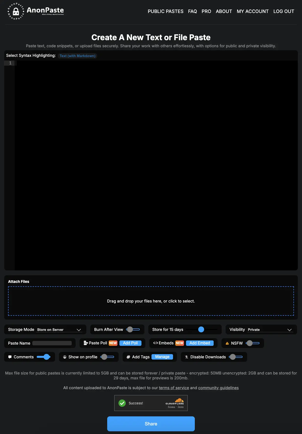 anonpaste home